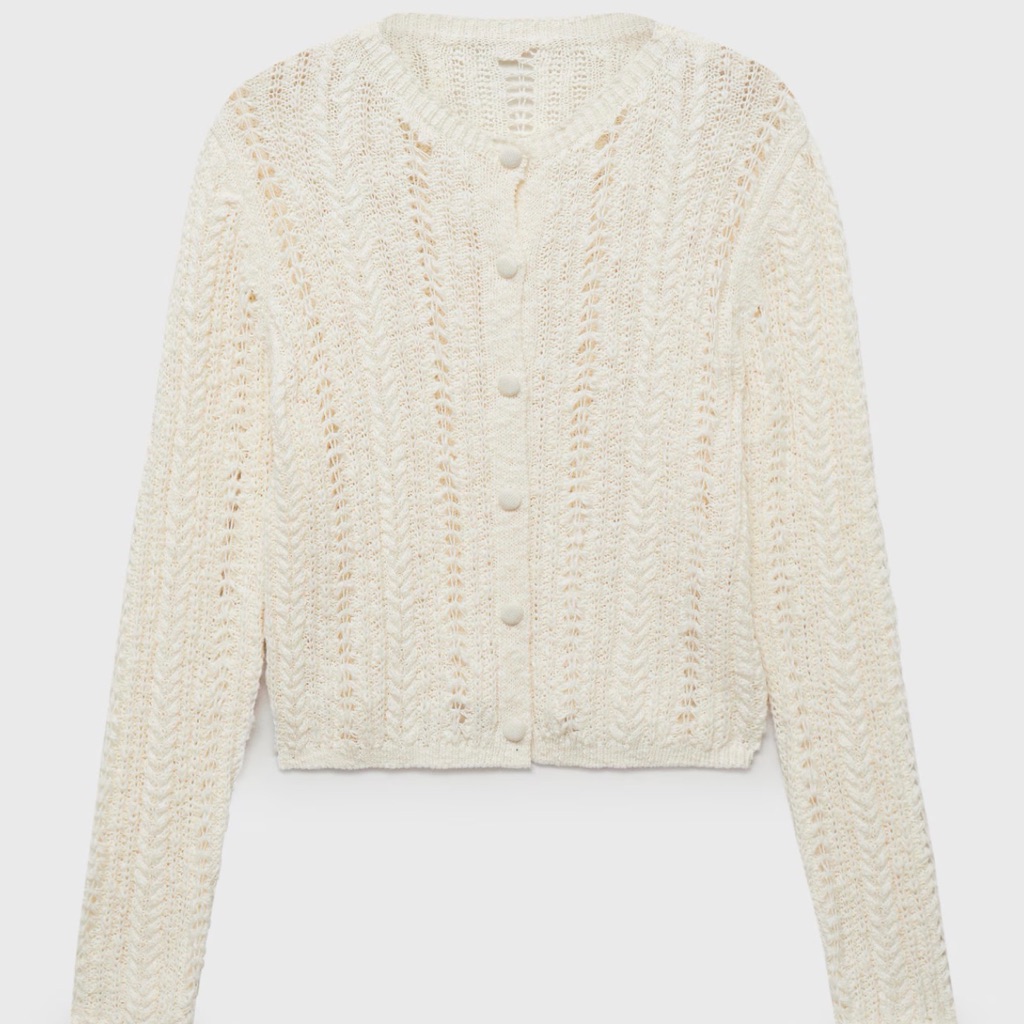 Bnwt Mango Openwork Knit Cardigan Size M